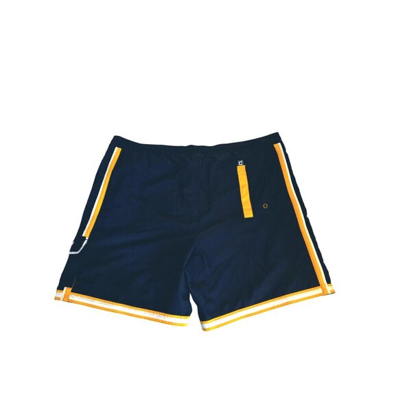 Chaps Men’s XL Black, Yellow, & White Swim Trunks With Drawstring & Pockets - Picture 2 of 9